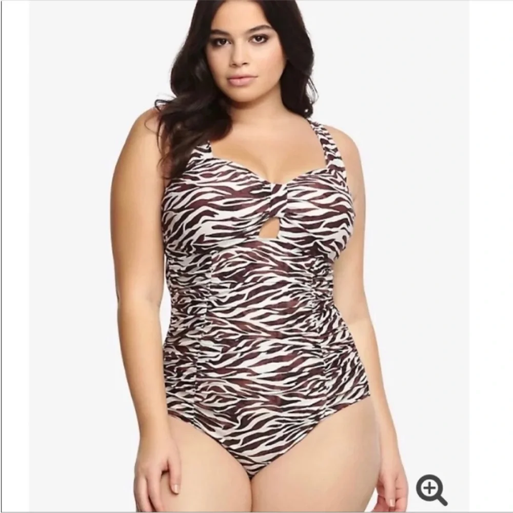 Torrid zebra print peekaboo swimsuit